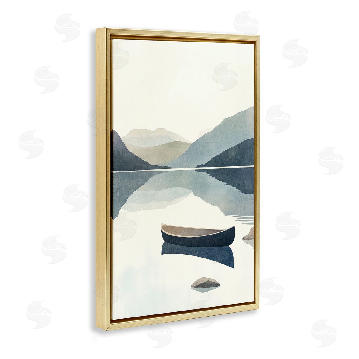 Mona Grace Silent Shore with Boat Canvas Wall Art Print