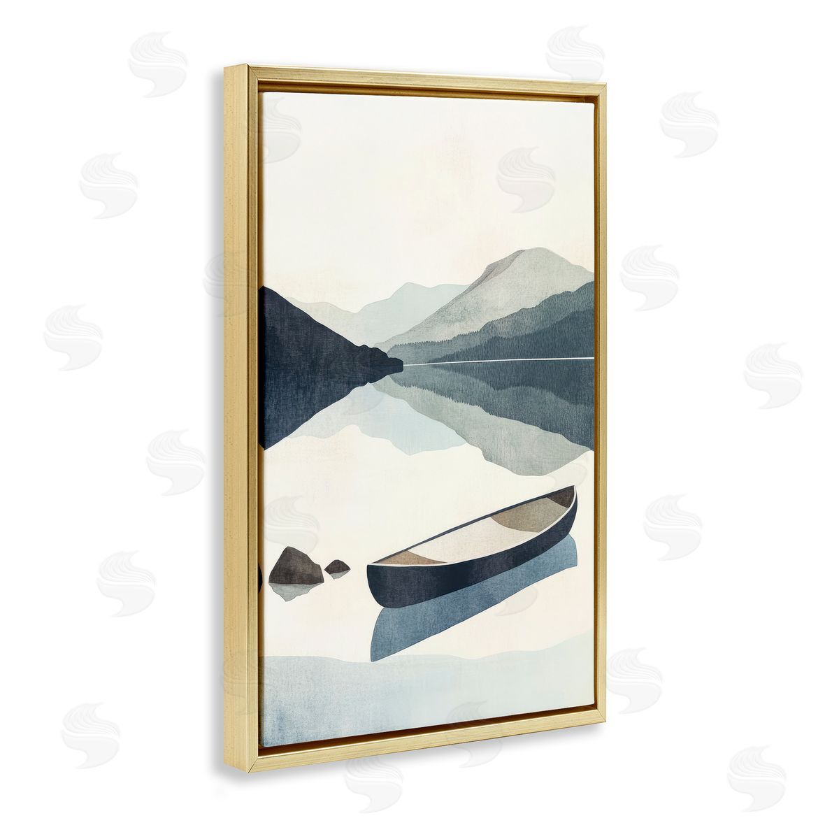 Mona Grace Silent Shore Canoe Canvas Wall Art Print
