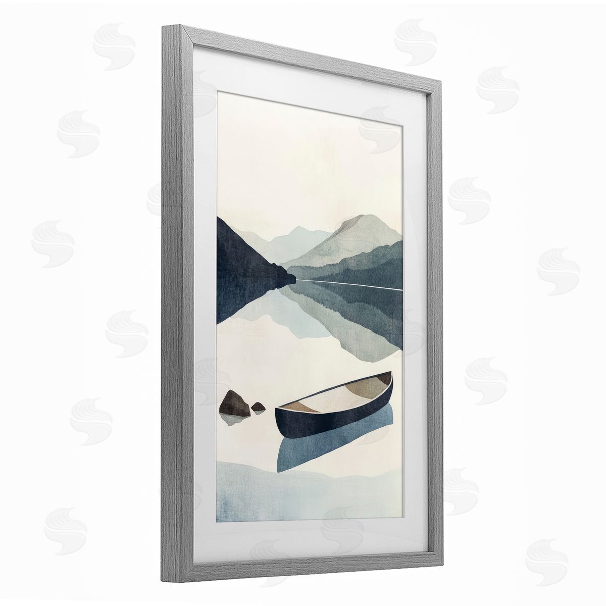 Mona Grace Silent Shore Canoe Canvas Wall Art Print