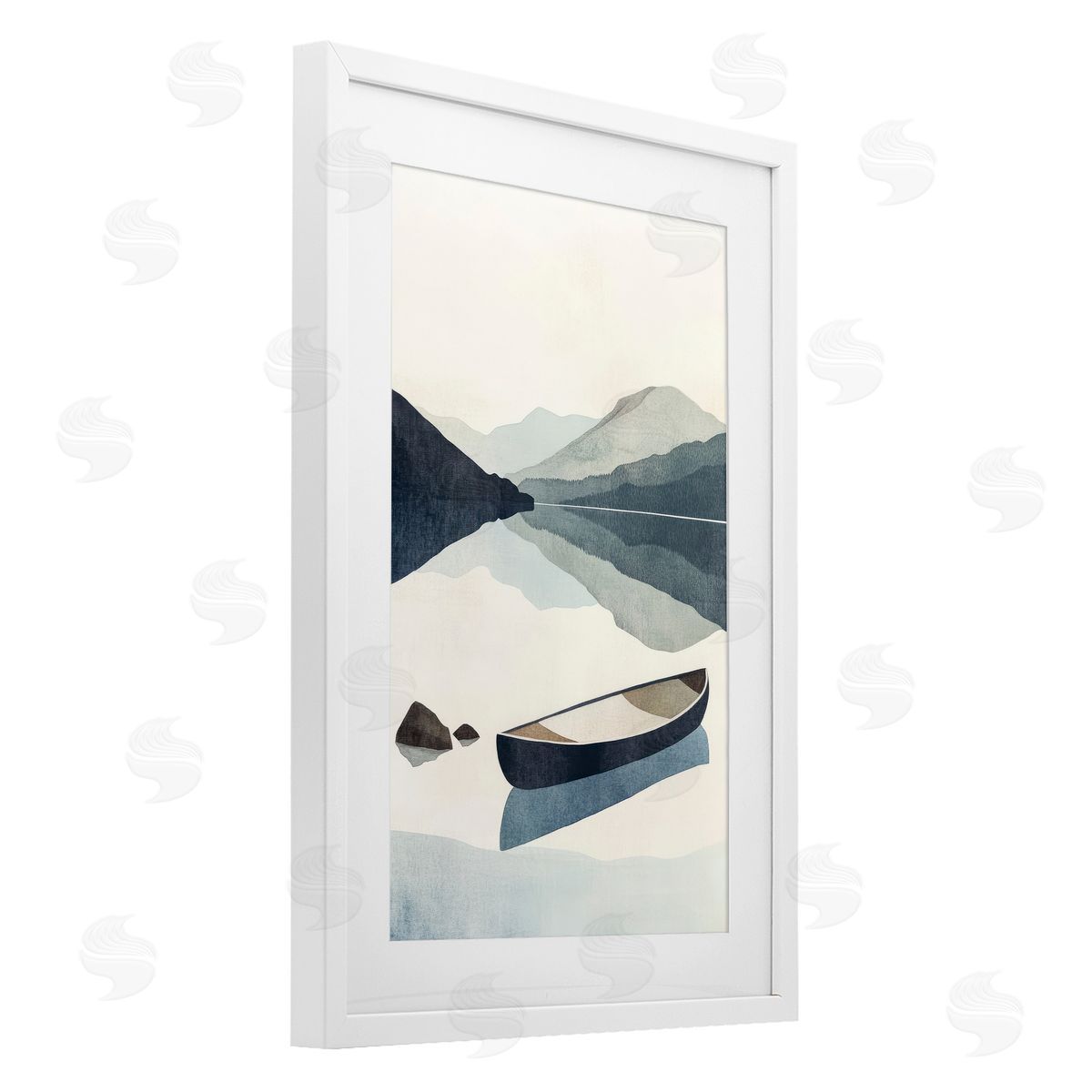 Mona Grace Silent Shore Canoe Canvas Wall Art Print