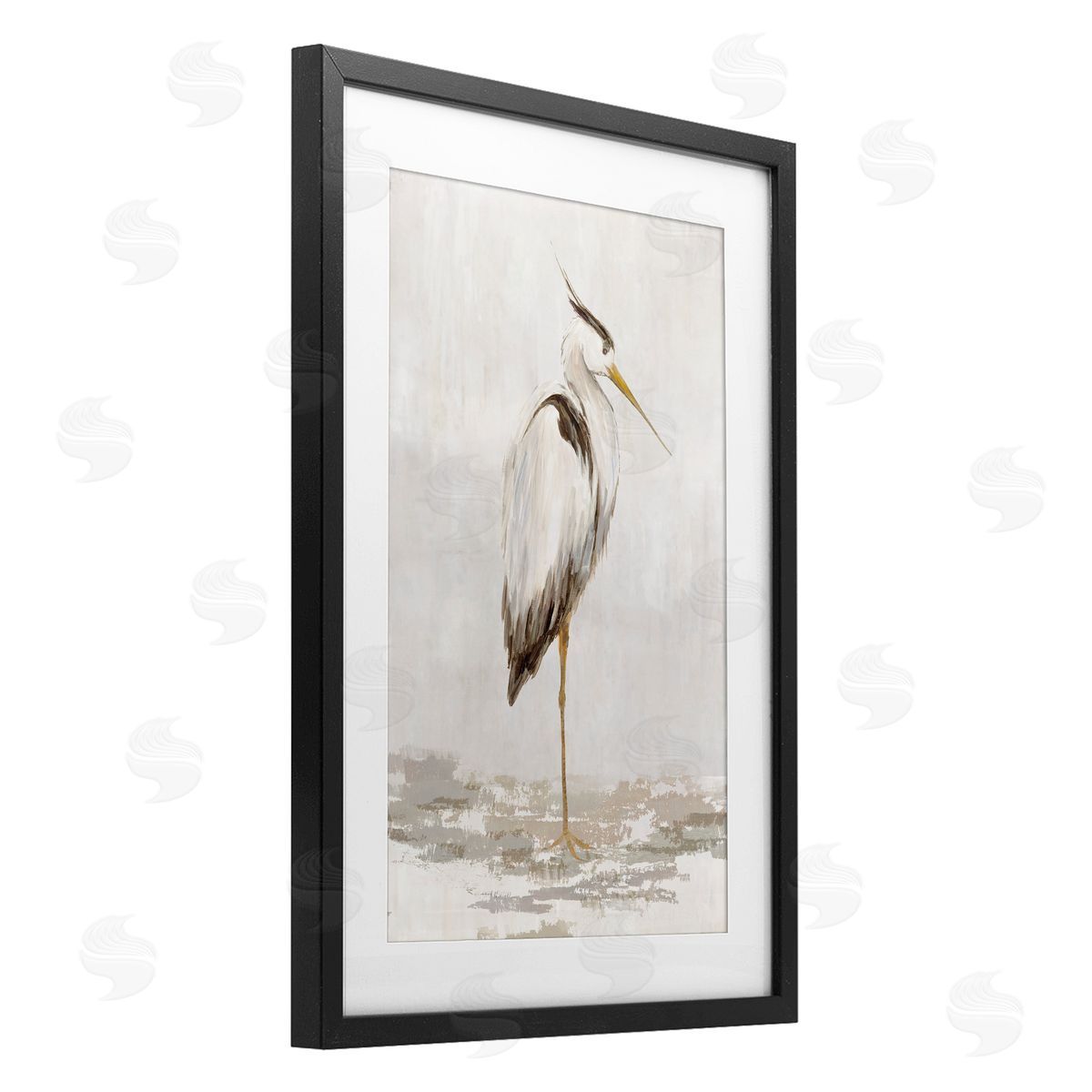 Hannah Dawson Serene Heron Balancing Canvas Wall Art Print