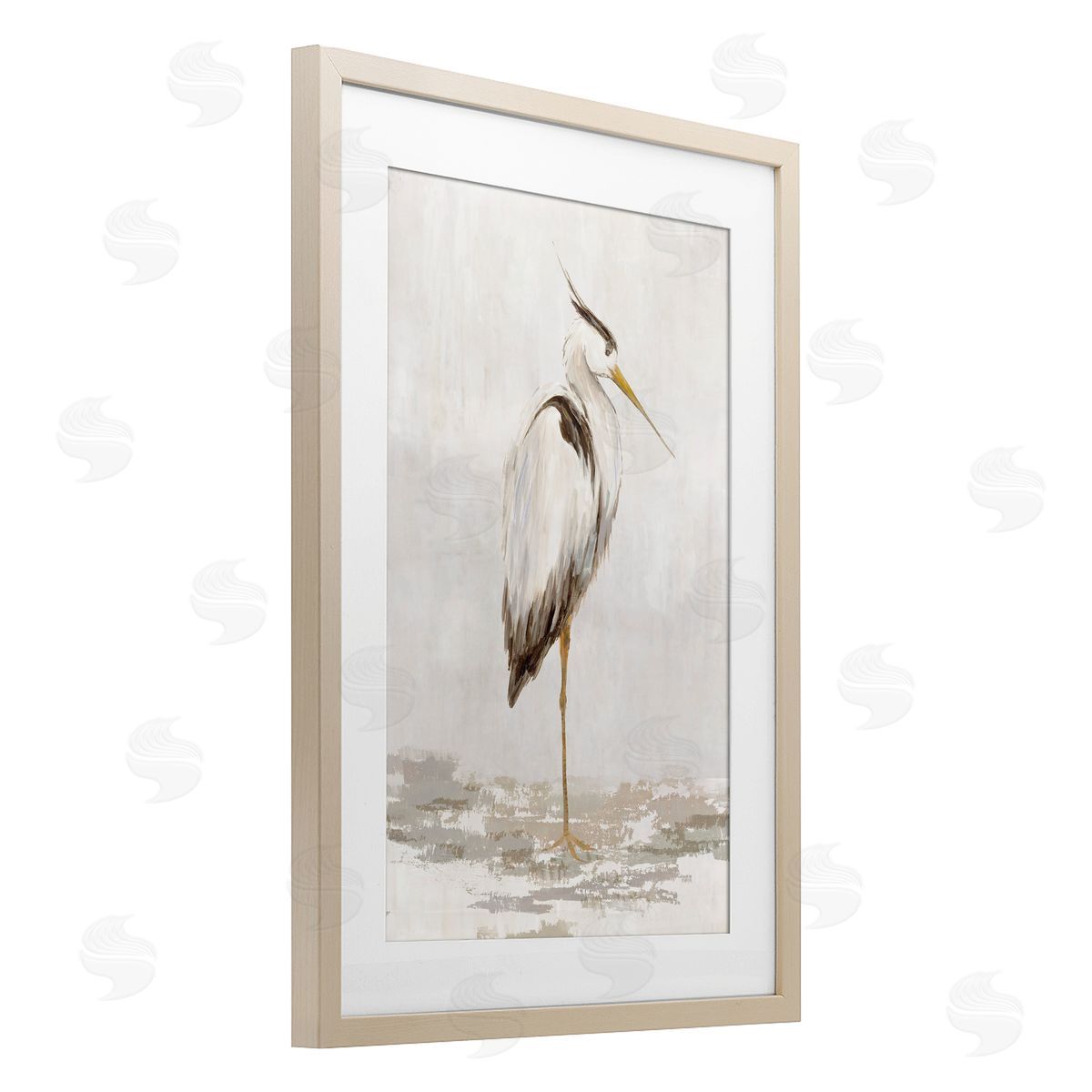 Hannah Dawson Serene Heron Balancing Canvas Wall Art Print