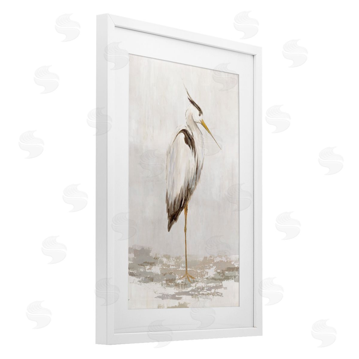 Hannah Dawson Serene Heron Balancing Canvas Wall Art Print