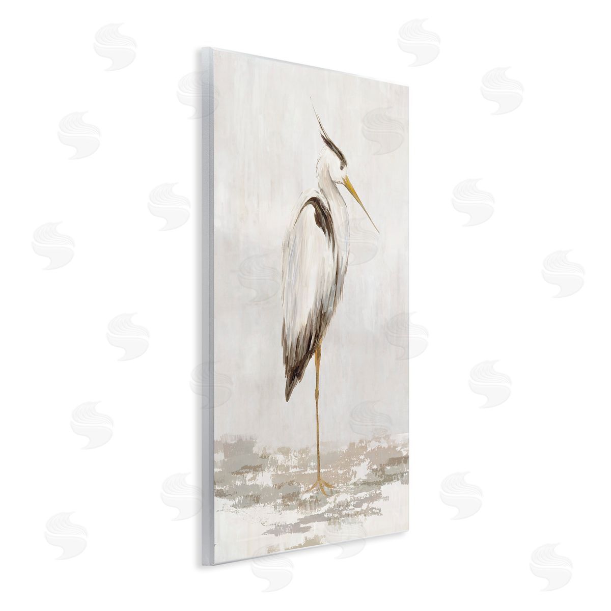 Hannah Dawson Serene Heron Balancing Canvas Wall Art Print