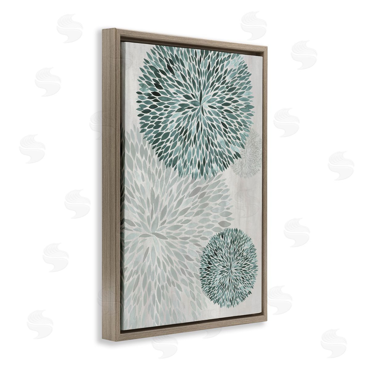 Hannah Dawson Circular Leafy Whirls Canvas Wall Art Print