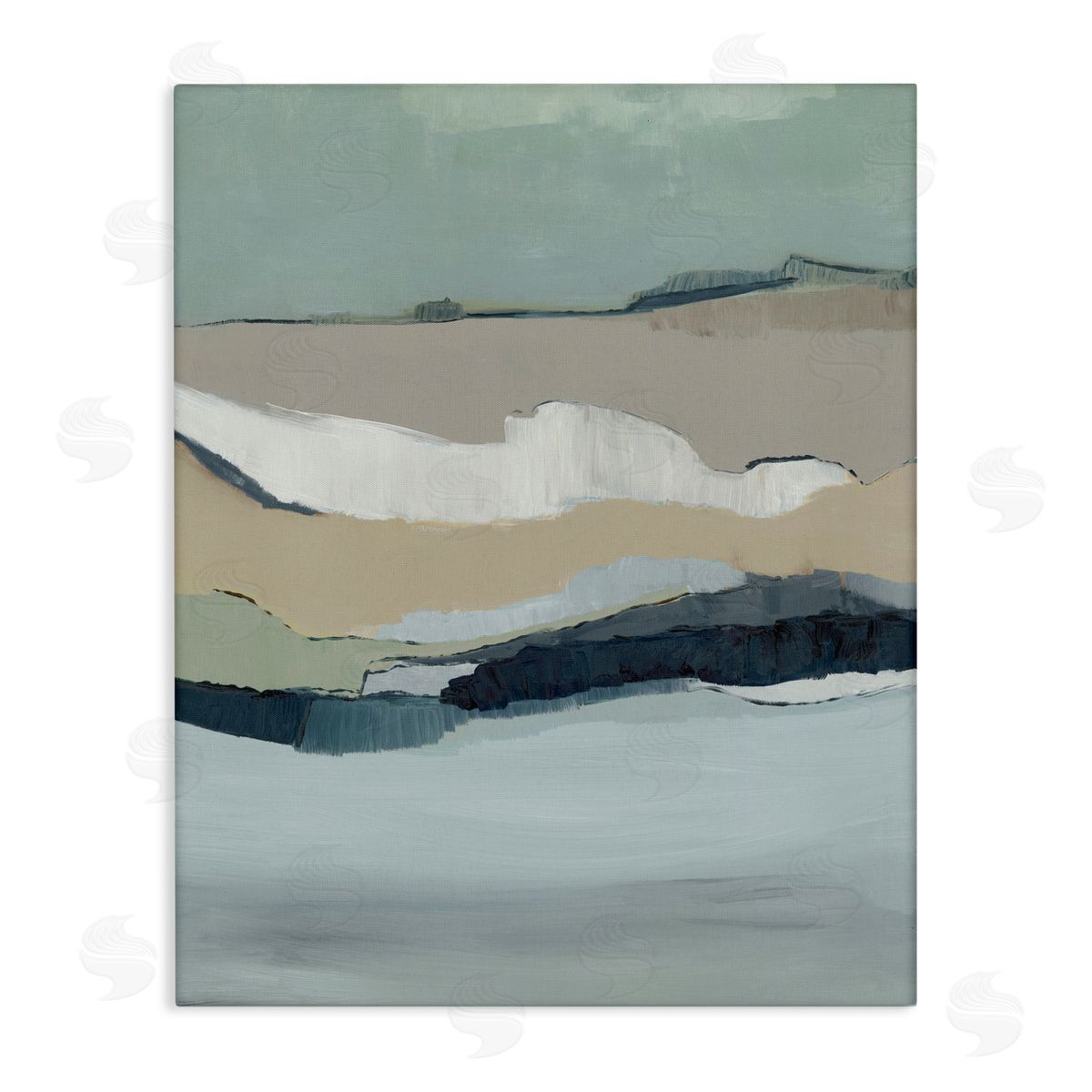 Jacob Q Tidal Terrain Abstraction Canvas Wall Art Print