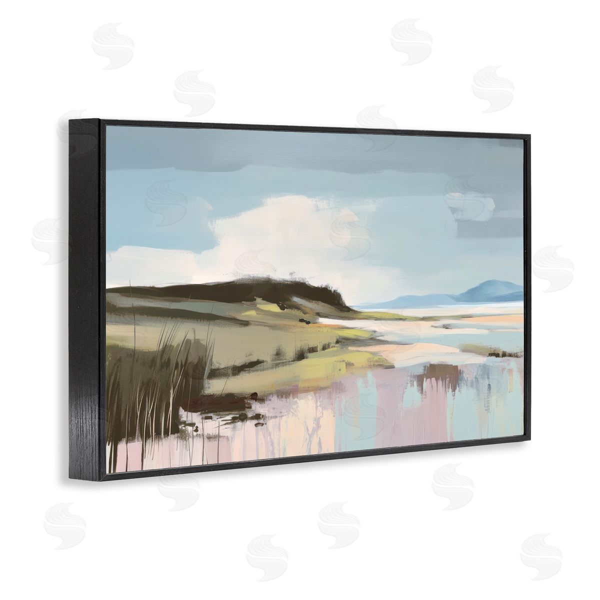 Elara Yasna Modern Verdant Waters Canvas Wall Art Print