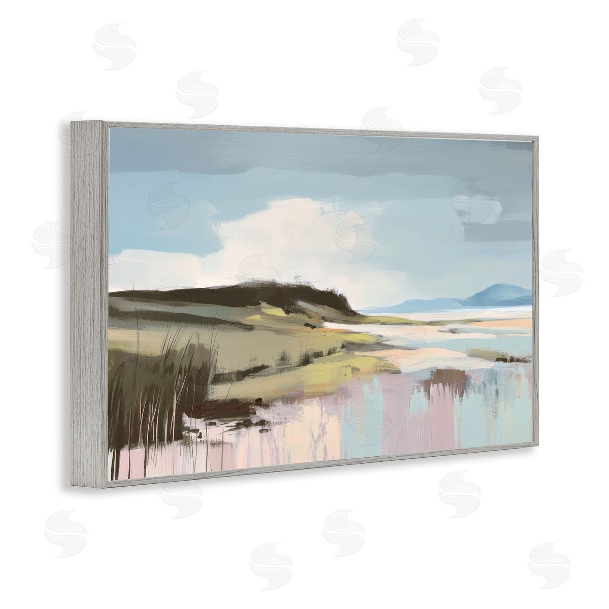 Elara Yasna Modern Verdant Waters Canvas Wall Art Print