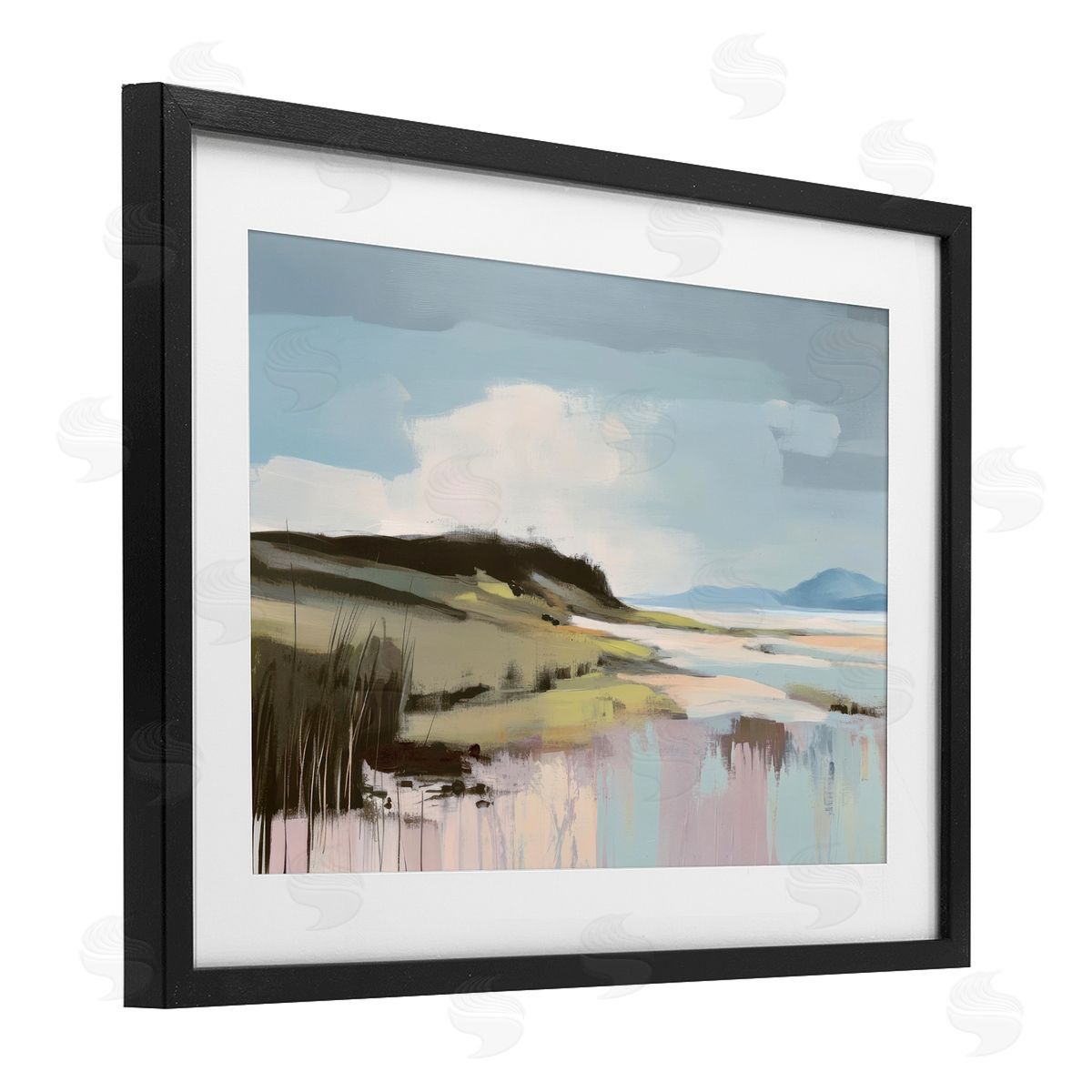 Elara Yasna Modern Verdant Waters Canvas Wall Art Print