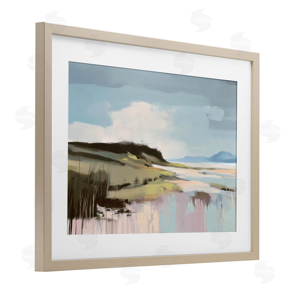 Elara Yasna Modern Verdant Waters Canvas Wall Art Print