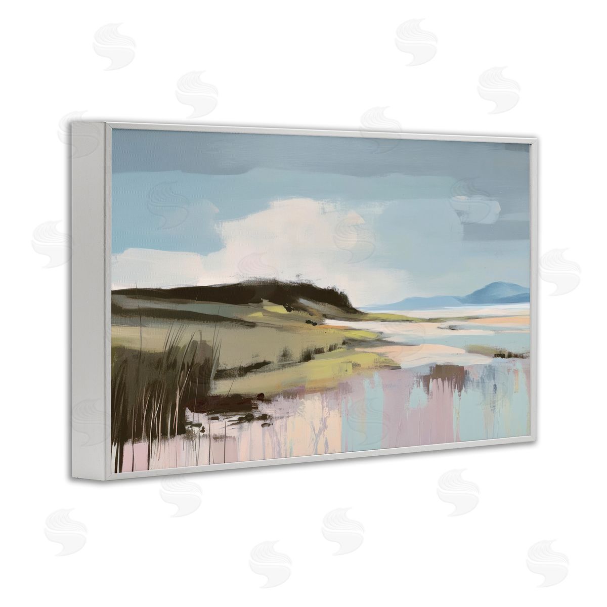 Elara Yasna Modern Verdant Waters Canvas Wall Art Print