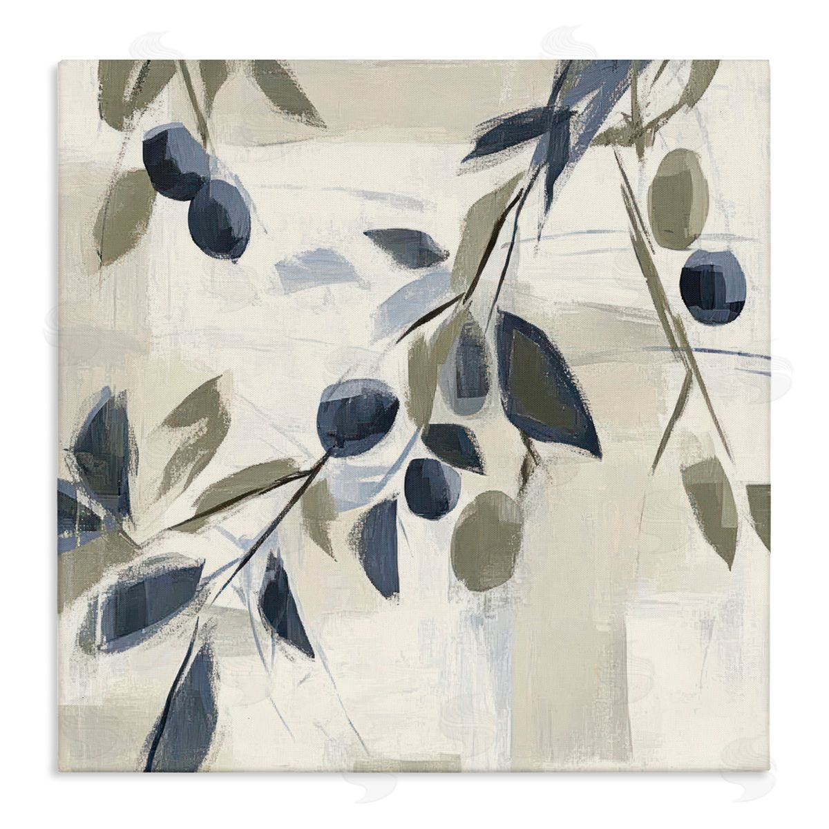 Mona Grace Soft Mediterranean Greenery Canvas Wall Art Print