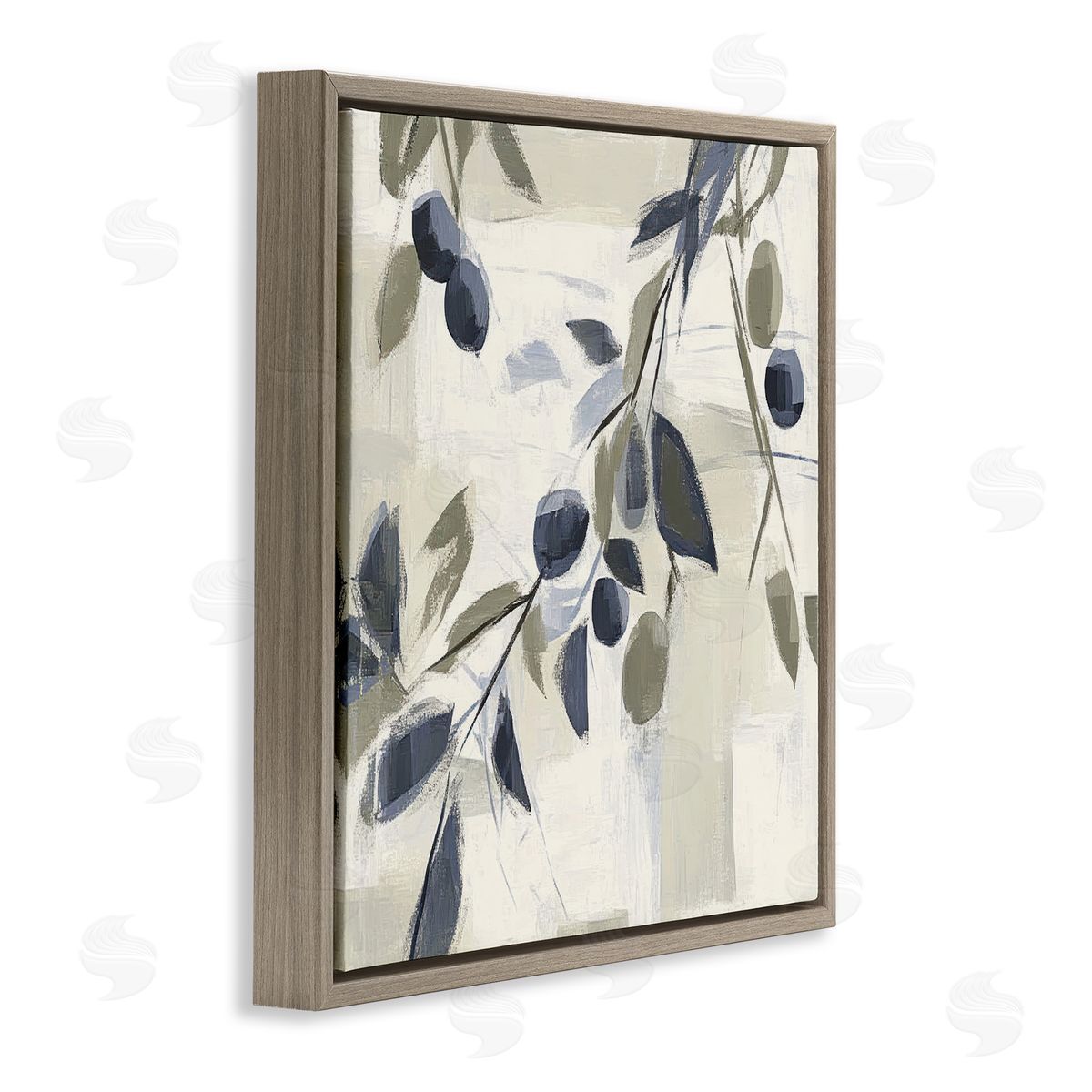 Mona Grace Soft Mediterranean Greenery Canvas Wall Art Print