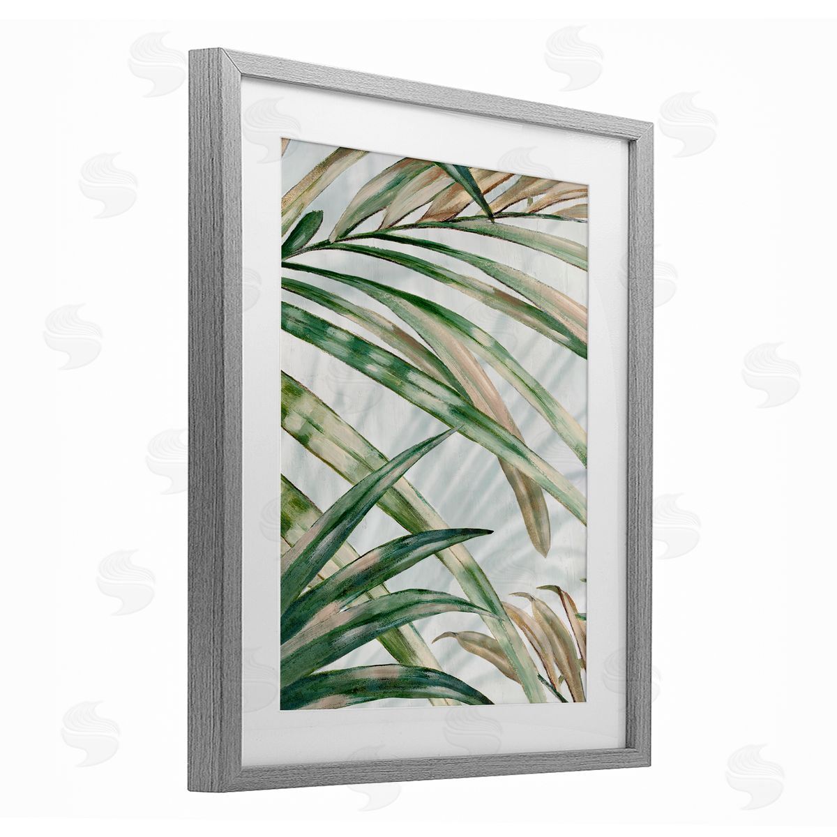 Alex Black Tropical Frond Impressions Canvas Wall Art Print