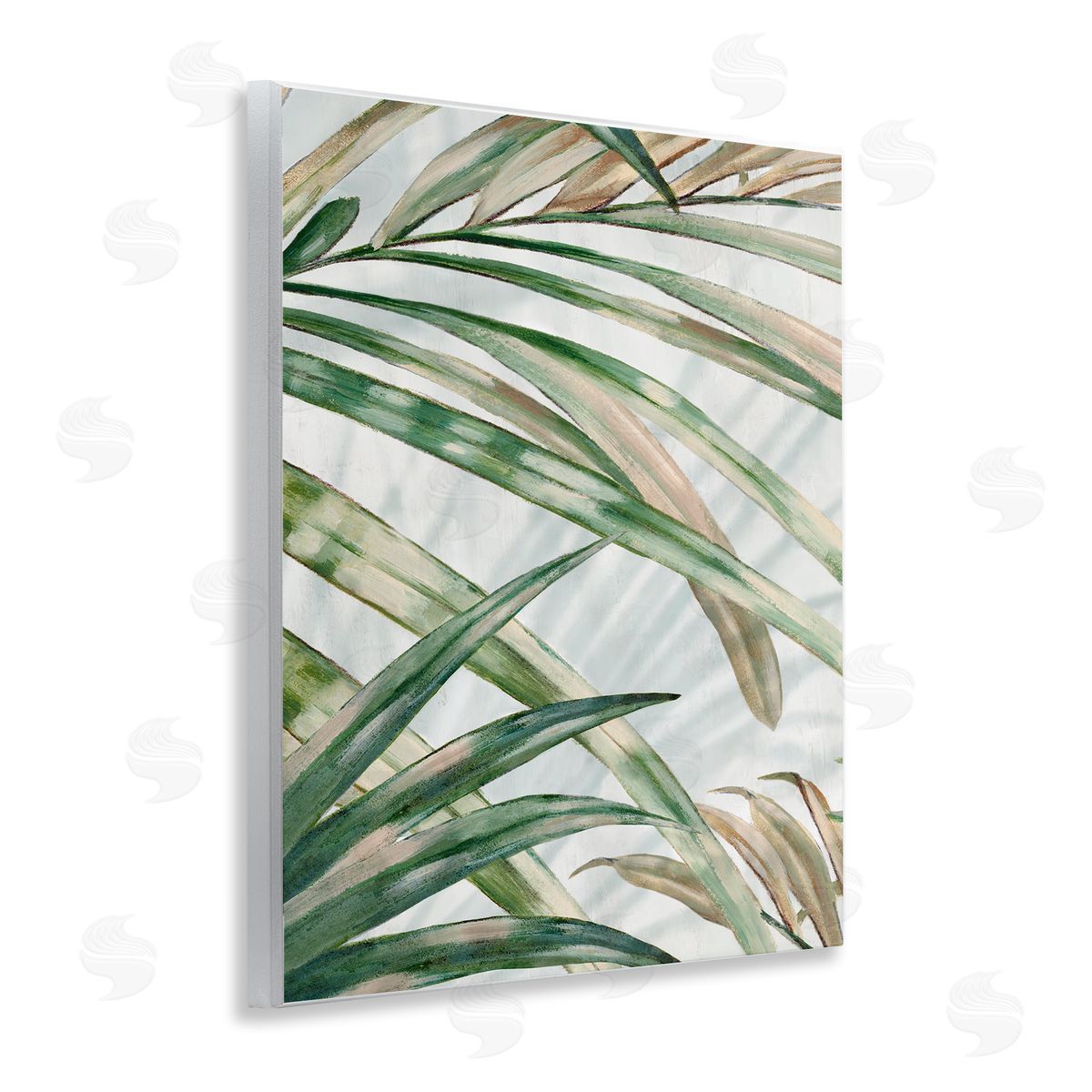 Alex Black Tropical Frond Impressions Canvas Wall Art Print