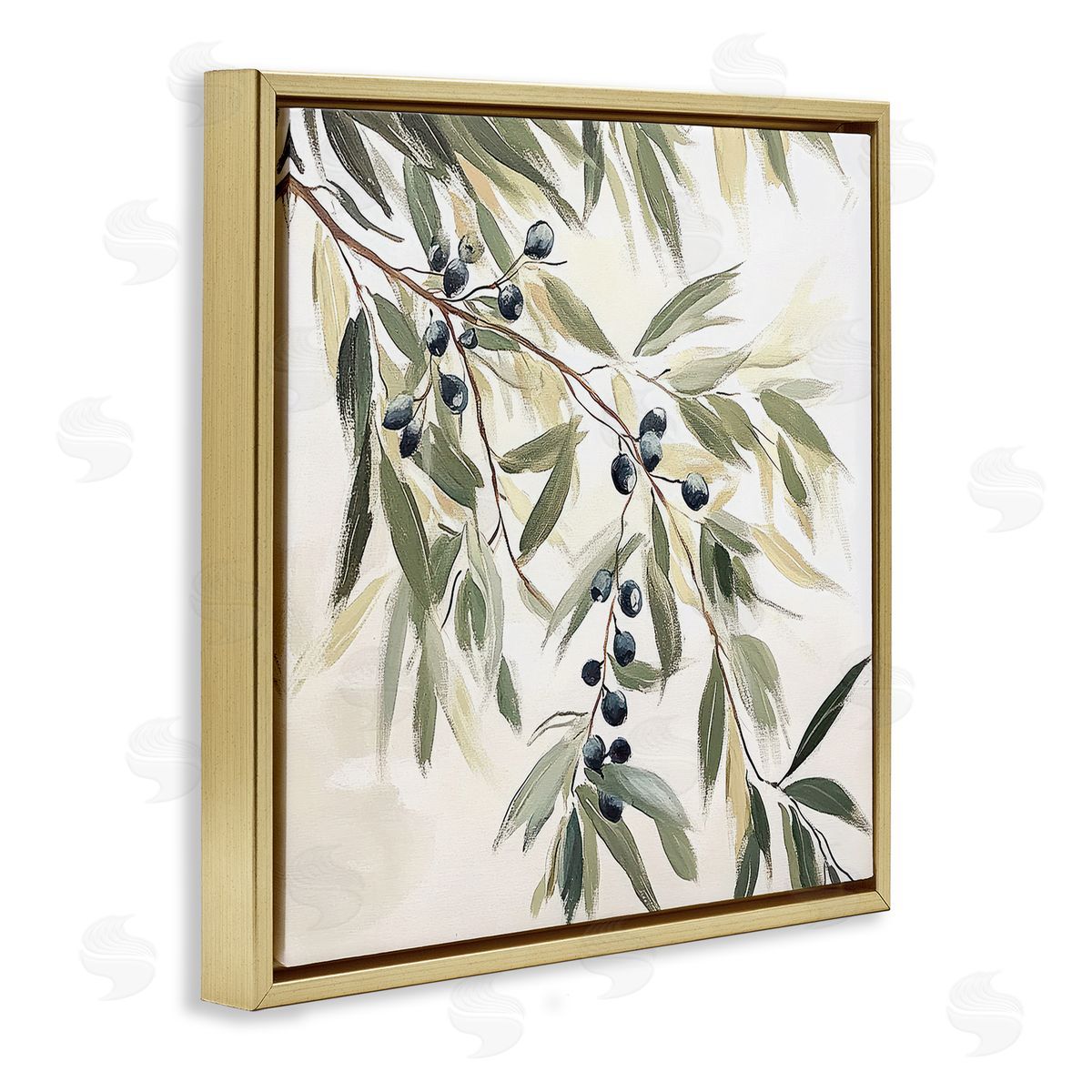 Mona Grace Olive Petals in Pastel Canvas Wall Art Print
