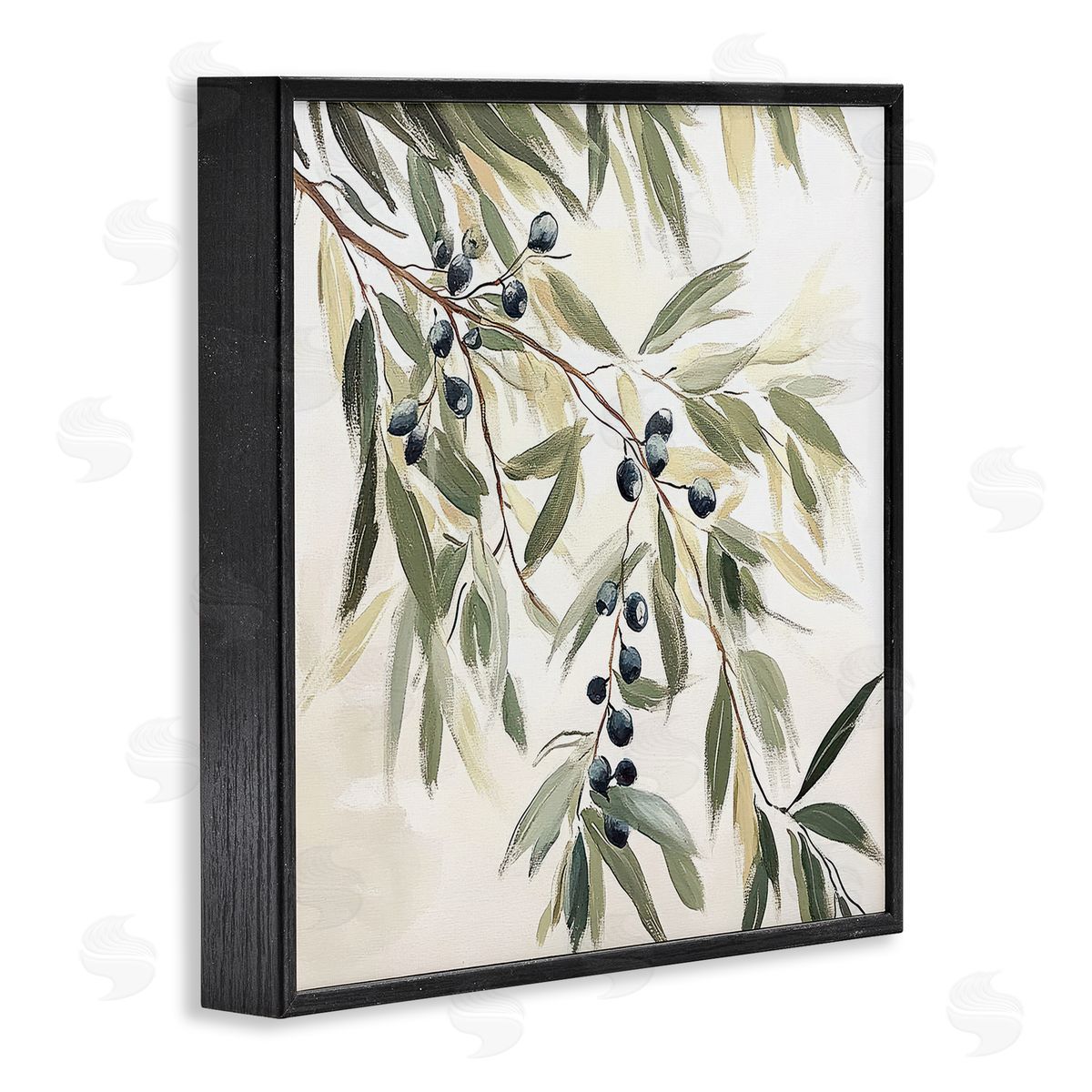 Mona Grace Olive Petals in Pastel Canvas Wall Art Print
