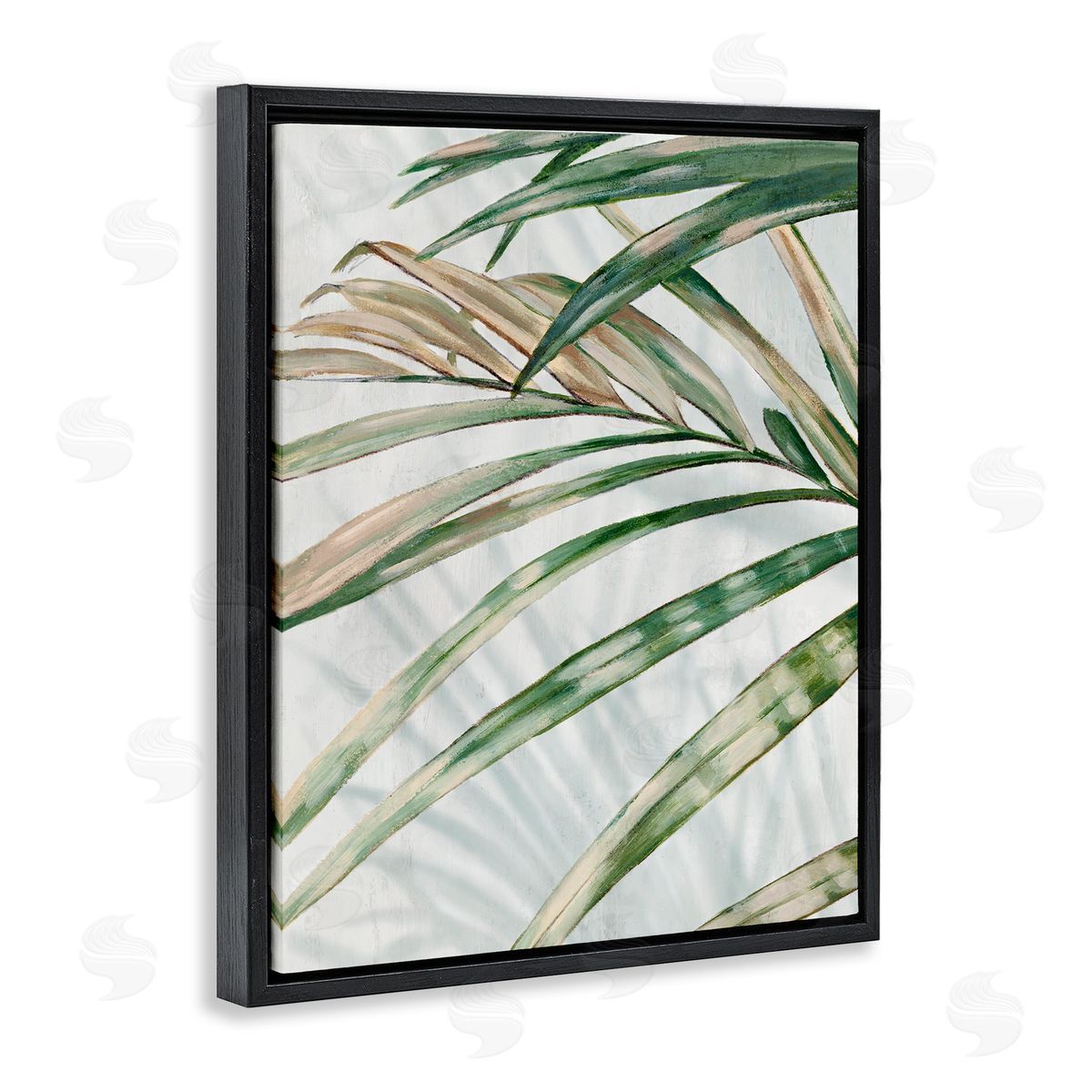 Alex Black Frond Impression Leaves Canvas Wall Art Print