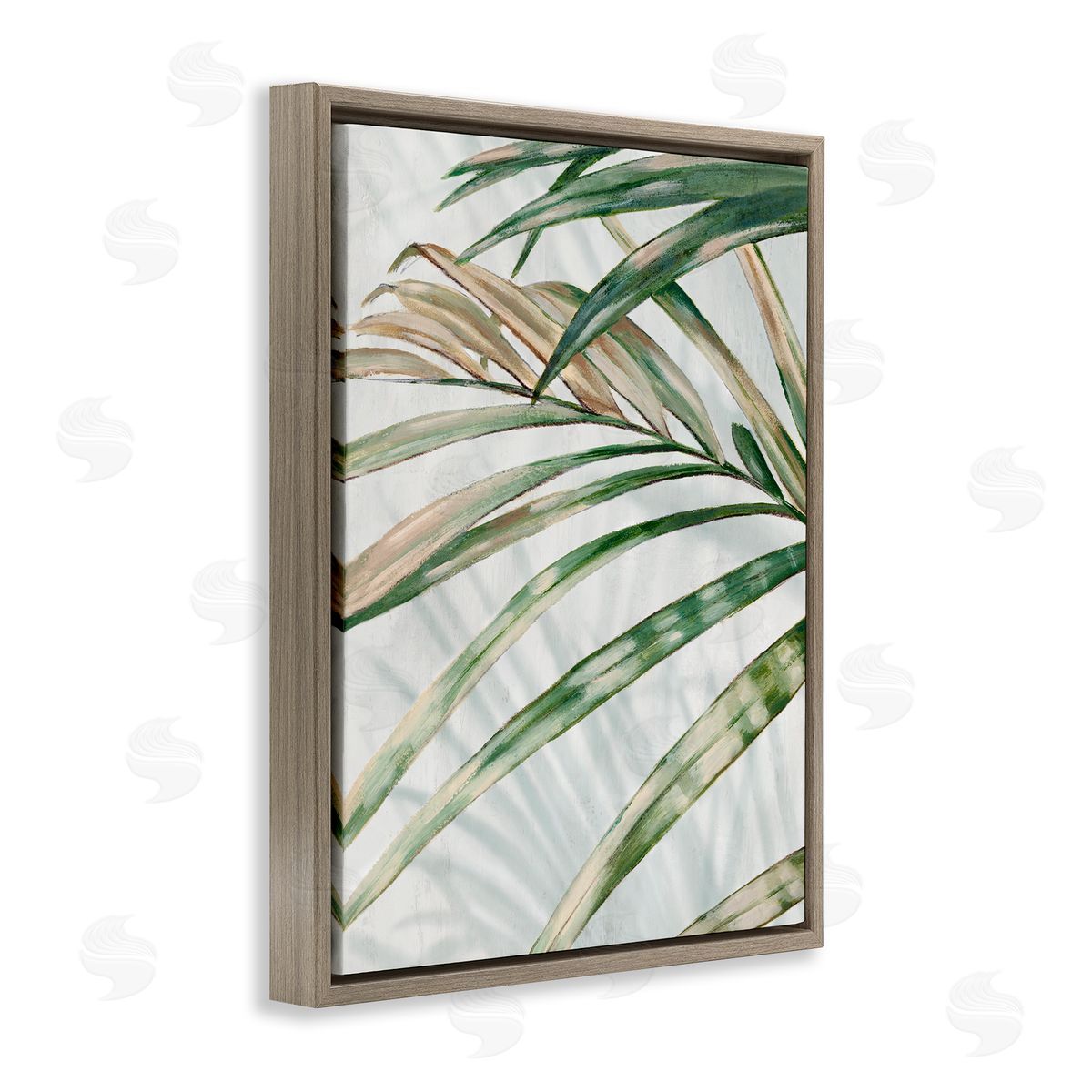 Alex Black Frond Impression Leaves Canvas Wall Art Print