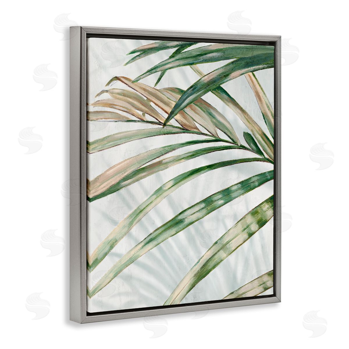 Alex Black Frond Impression Leaves Canvas Wall Art Print