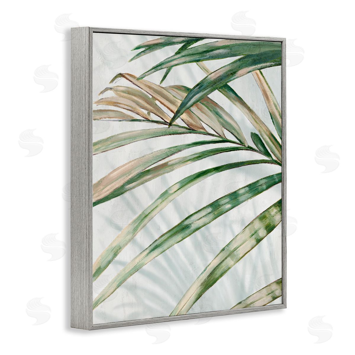 Alex Black Frond Impression Leaves Canvas Wall Art Print