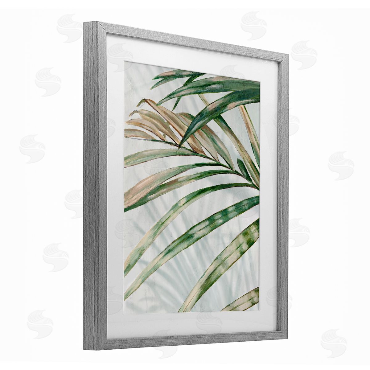 Alex Black Frond Impression Leaves Canvas Wall Art Print