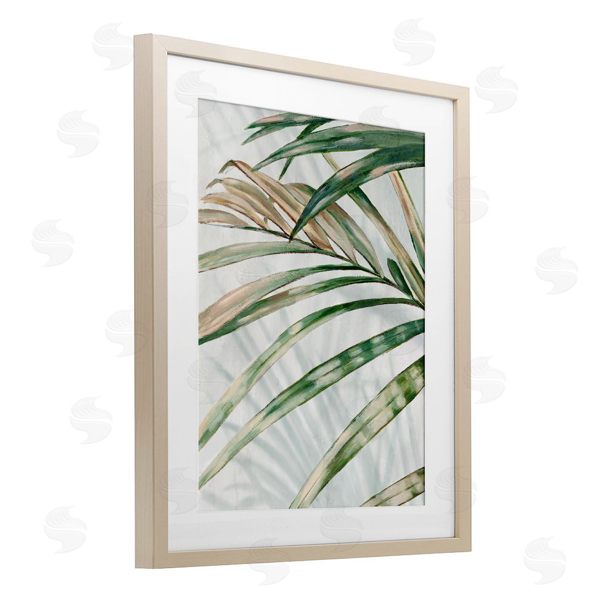 Alex Black Frond Impression Leaves Canvas Wall Art Print