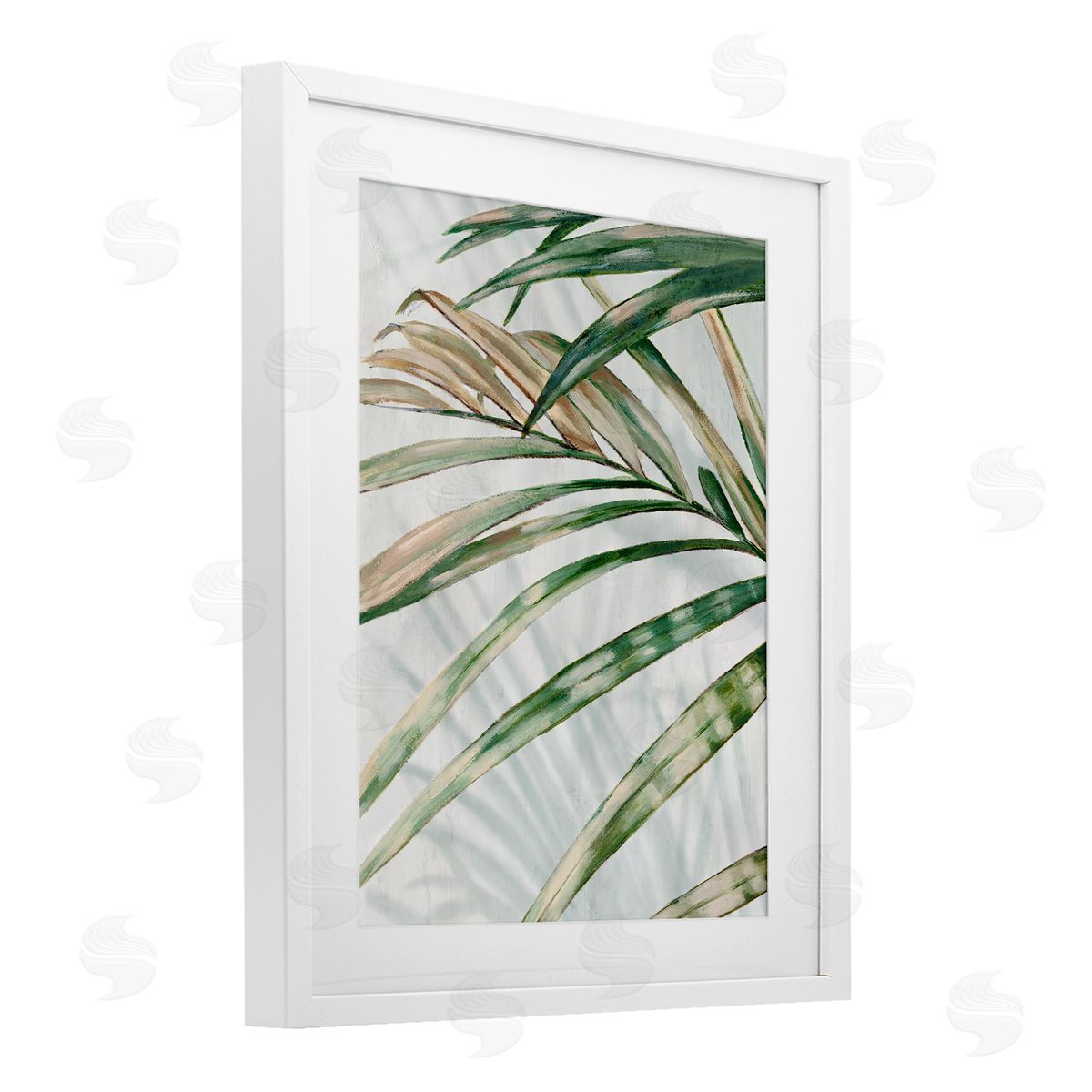 Alex Black Frond Impression Leaves Canvas Wall Art Print