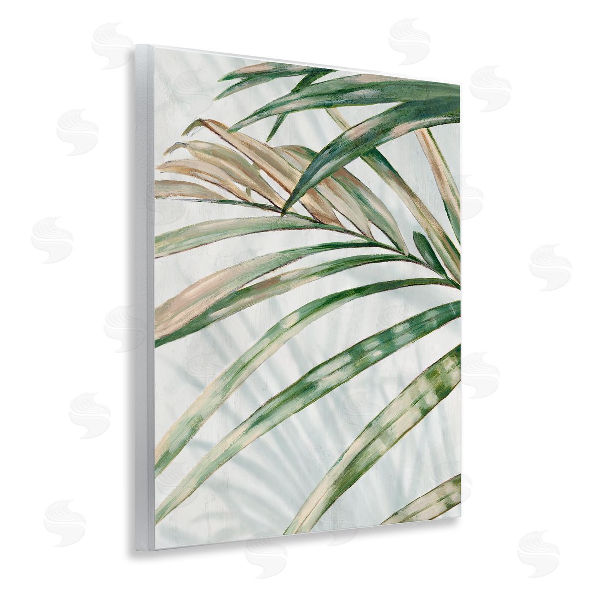 Alex Black Frond Impression Leaves Canvas Wall Art Print