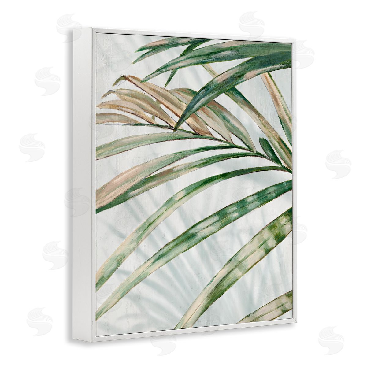Alex Black Frond Impression Leaves Canvas Wall Art Print