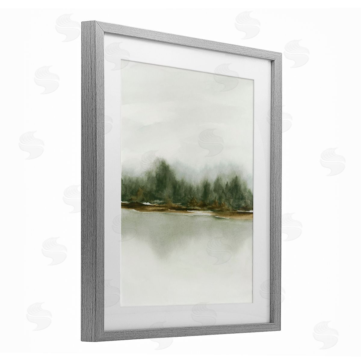 1x Embracing Green Abstract Canvas Wall Art Print