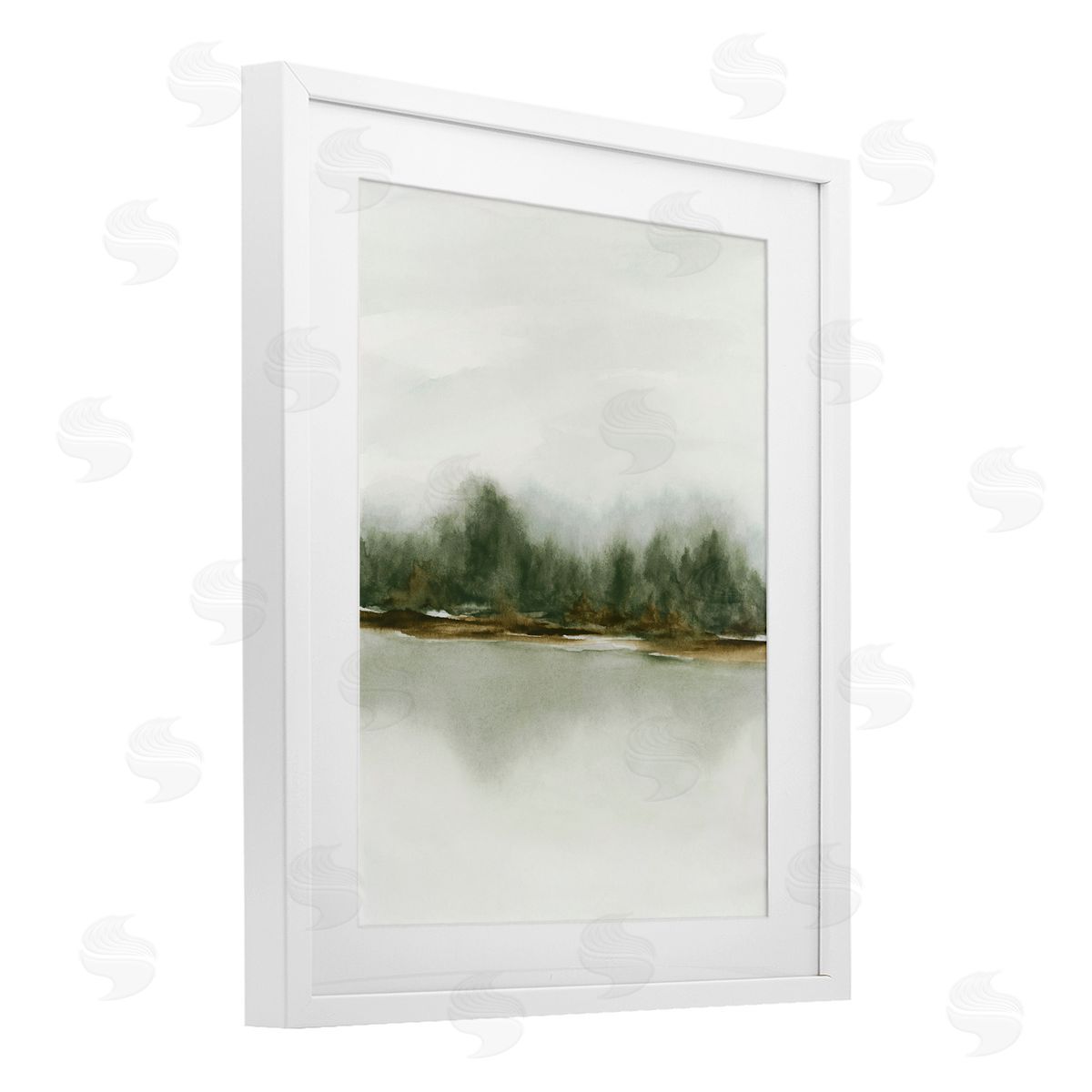 1x Embracing Green Abstract Canvas Wall Art Print