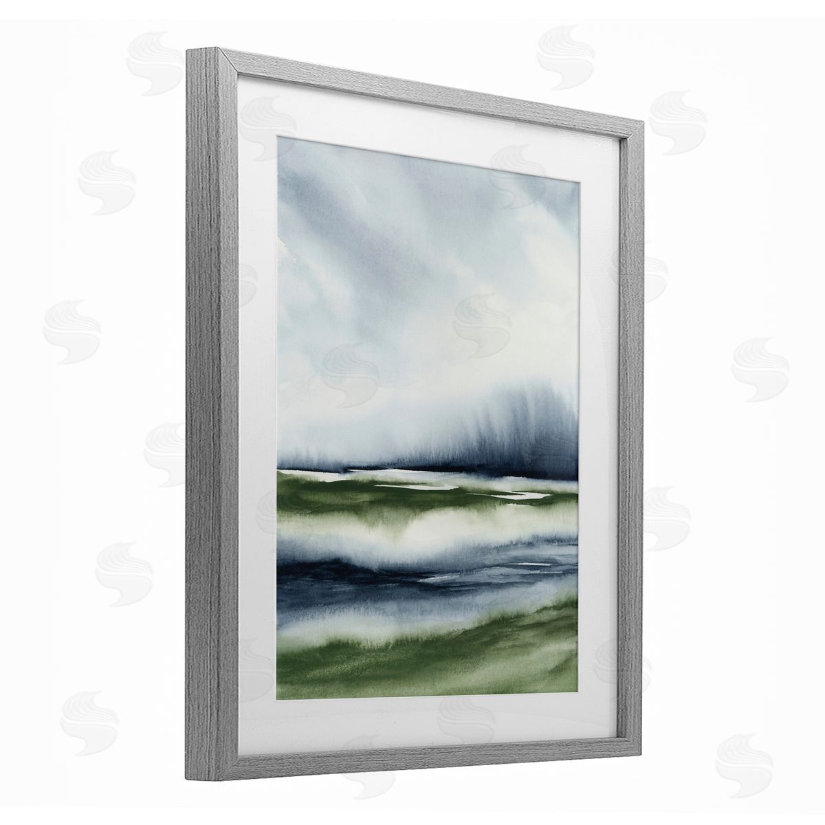 1x Sage Shadows Landscape Canvas Wall Art Print