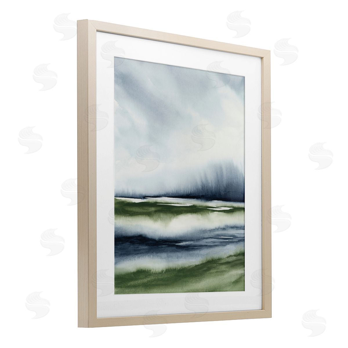 1x Sage Shadows Landscape Canvas Wall Art Print