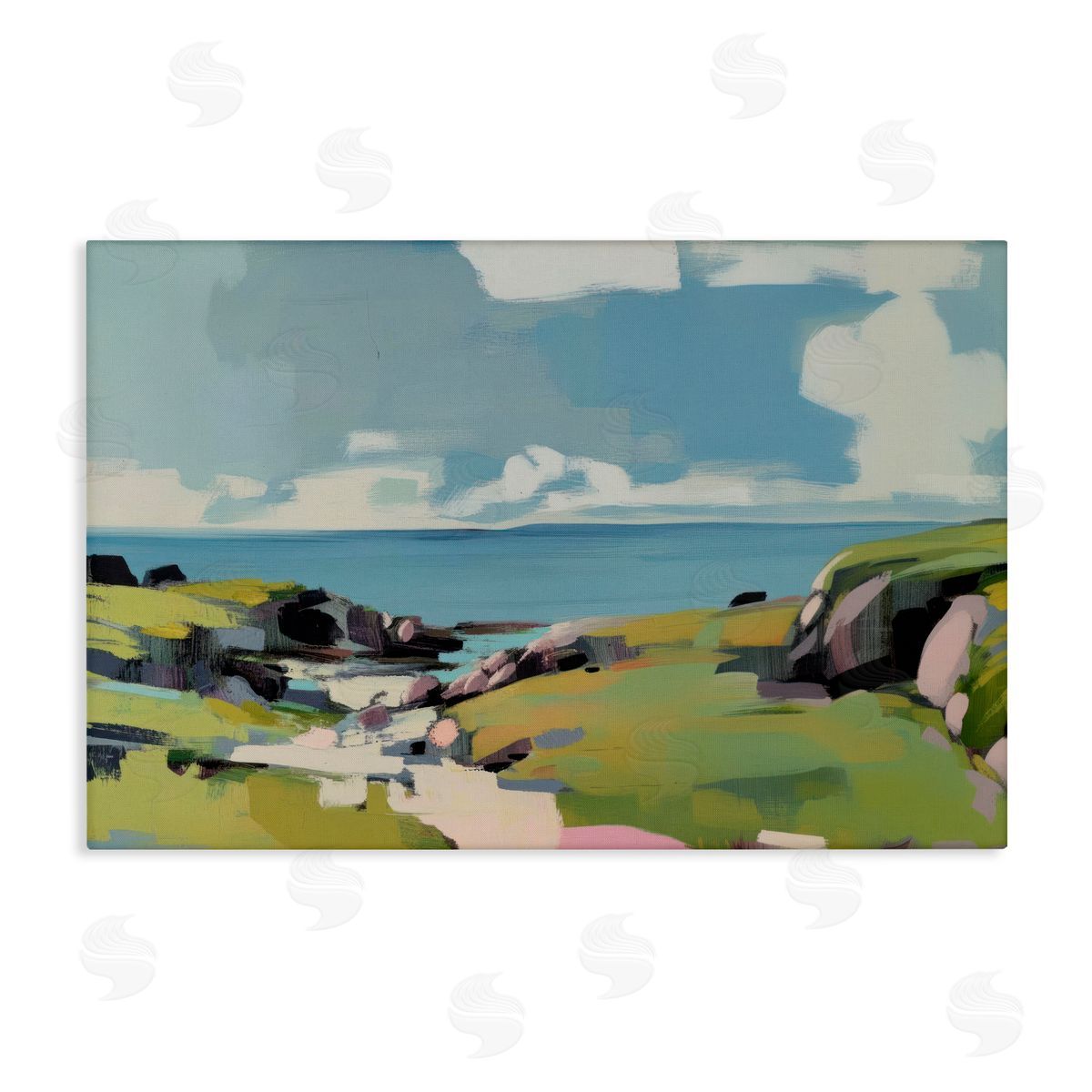 Elara Yasna Green Bay Breeze Canvas Wall Art Print