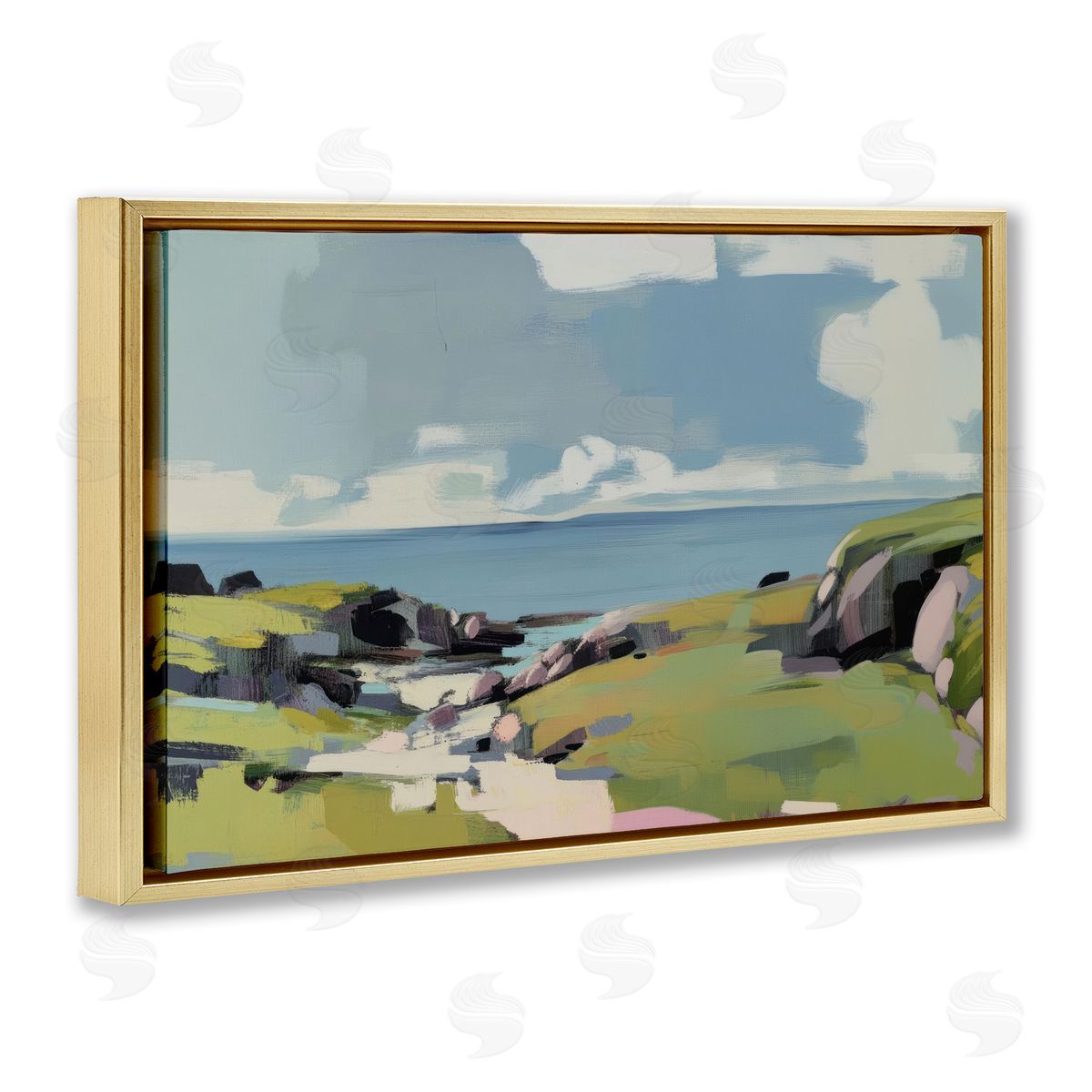 Elara Yasna Green Bay Breeze Canvas Wall Art Print