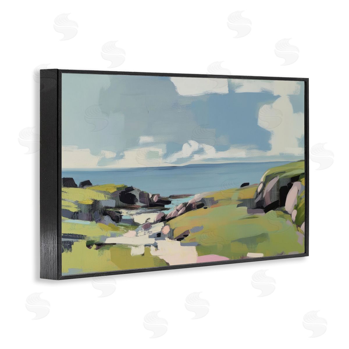 Elara Yasna Green Bay Breeze Canvas Wall Art Print