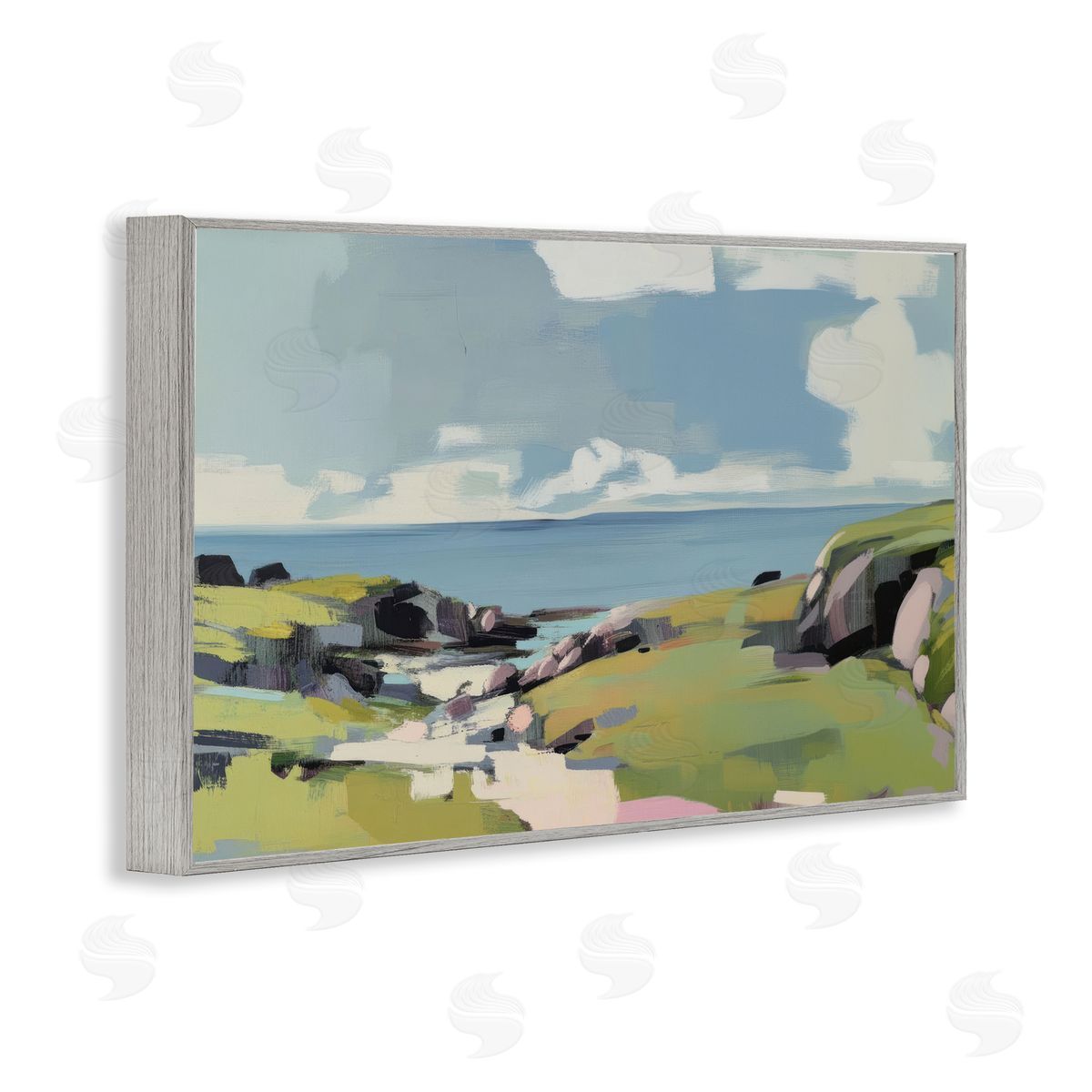 Elara Yasna Green Bay Breeze Canvas Wall Art Print