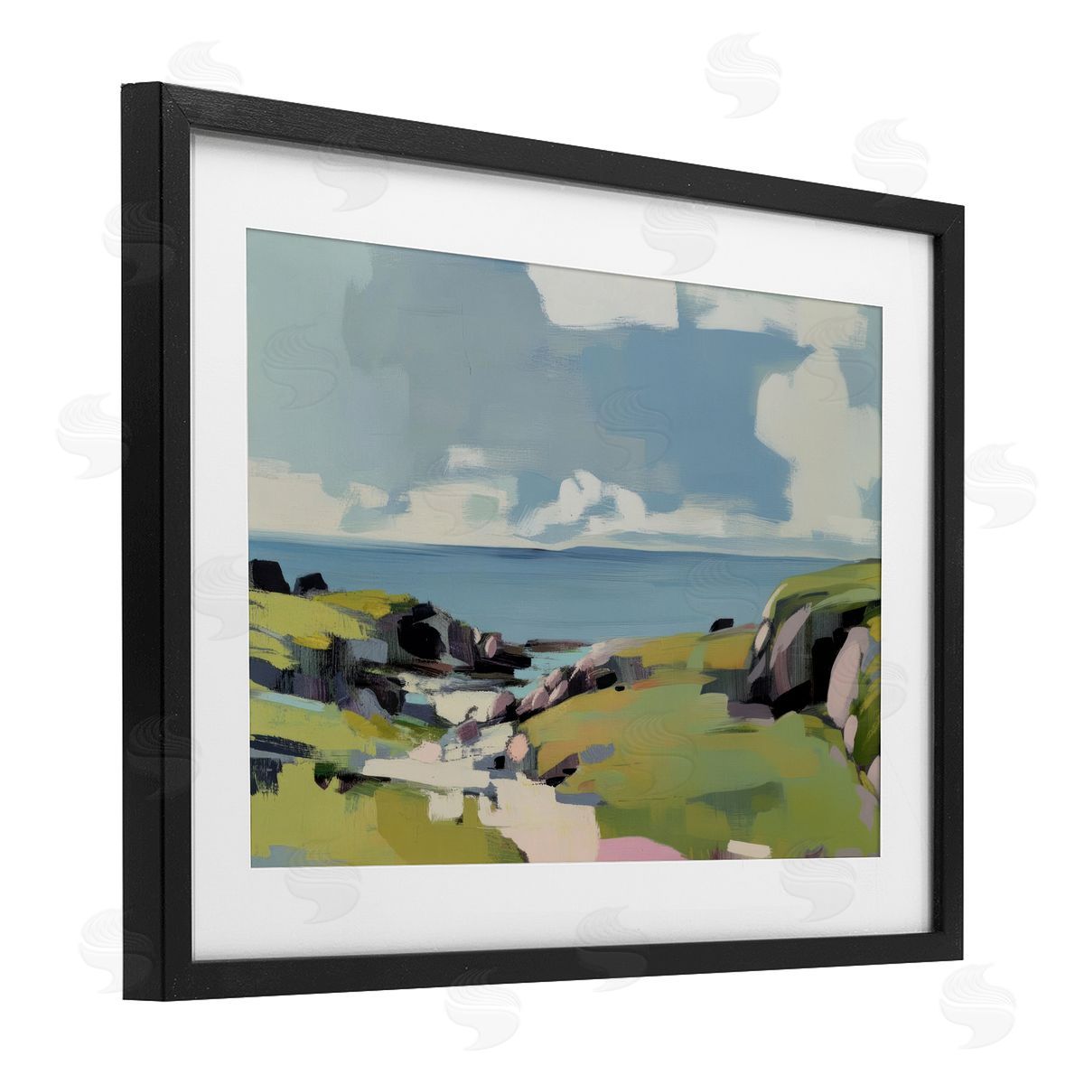 Elara Yasna Green Bay Breeze Canvas Wall Art Print