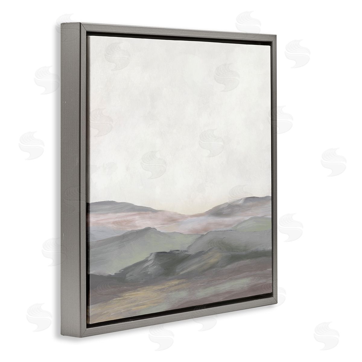 J:L Design Grey Foggy Mountainscape Canvas Wall Art Print