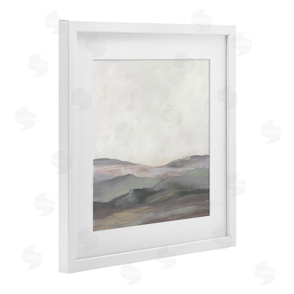 J:L Design Grey Foggy Mountainscape Canvas Wall Art Print