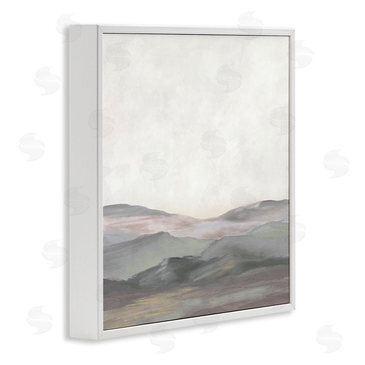 J:L Design Grey Foggy Mountainscape Canvas Wall Art Print