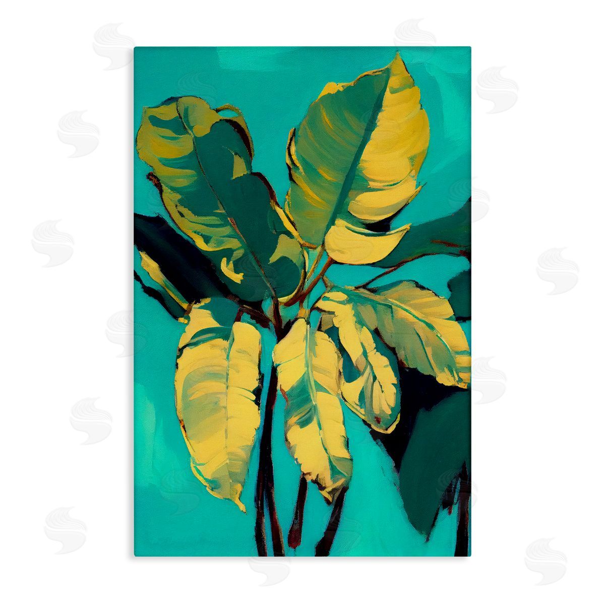 1x Organic Banana Leaves Canvas Wall Art Print