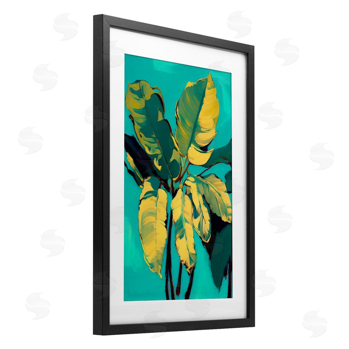 1x Organic Banana Leaves Canvas Wall Art Print