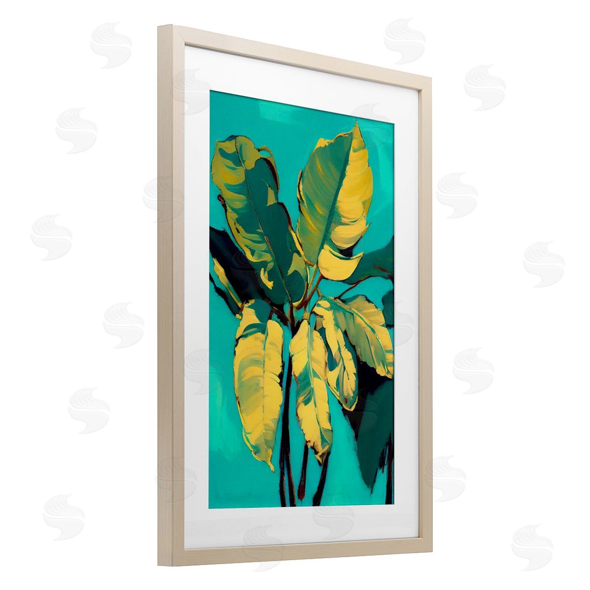 1x Organic Banana Leaves Canvas Wall Art Print