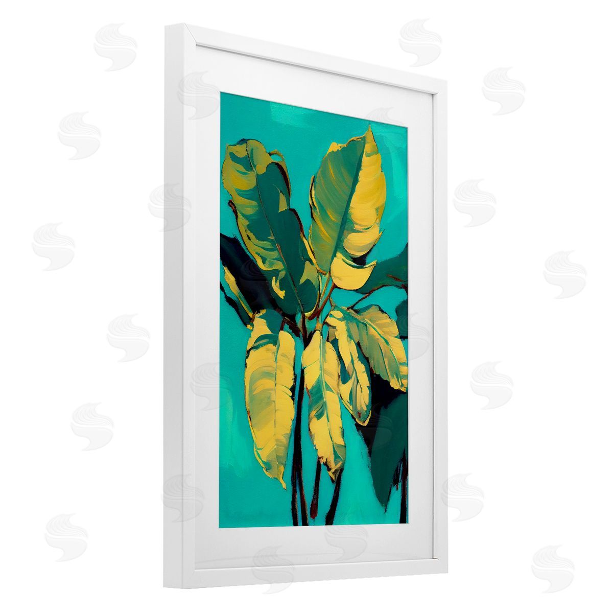 1x Organic Banana Leaves Canvas Wall Art Print