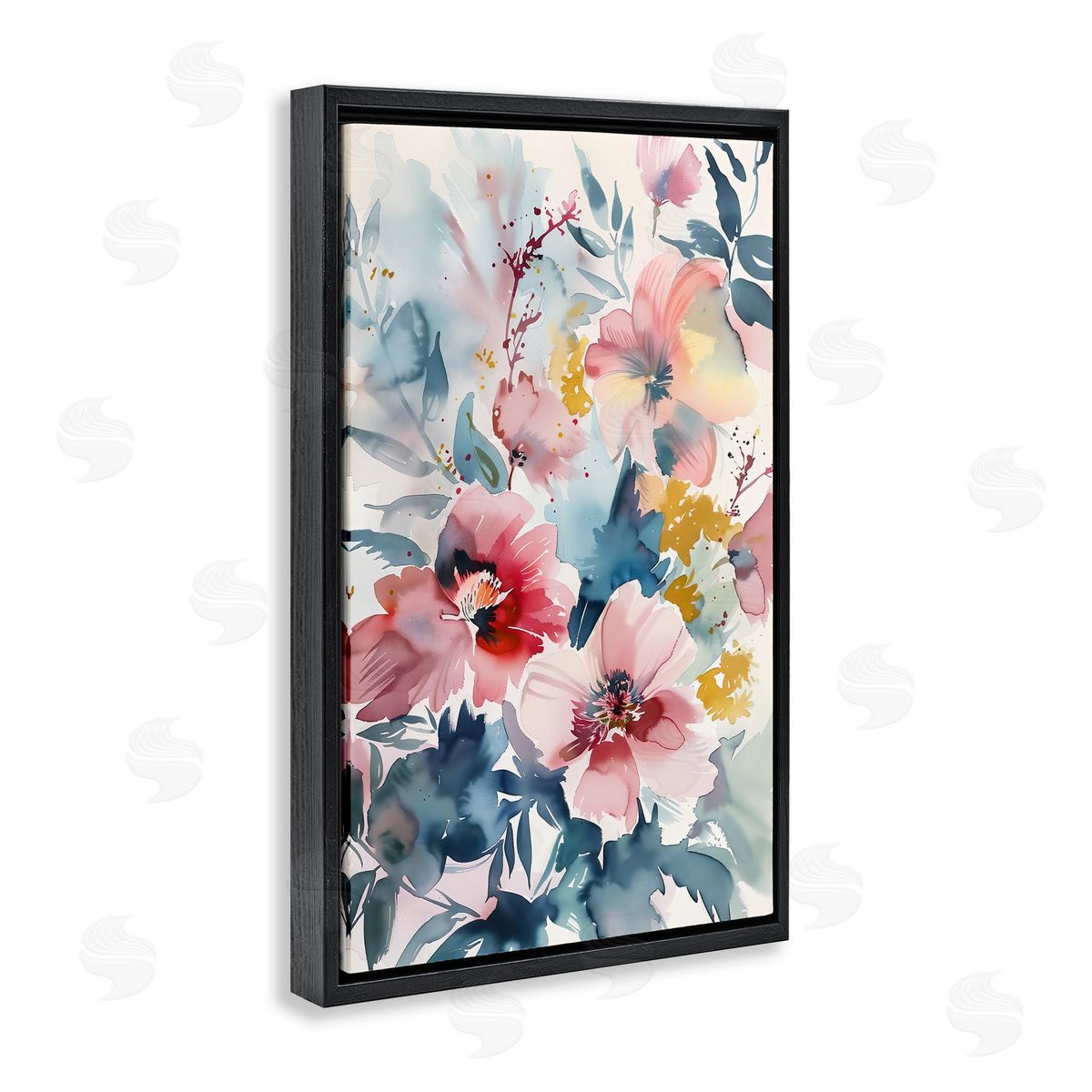 1x Watercolor Floral Bunch Canvas Wall Art Print