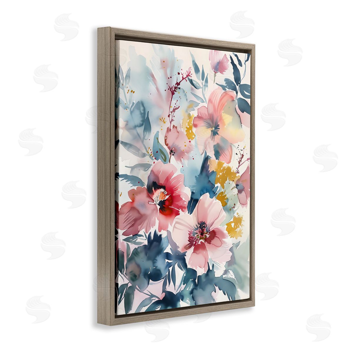 1x Watercolor Floral Bunch Canvas Wall Art Print