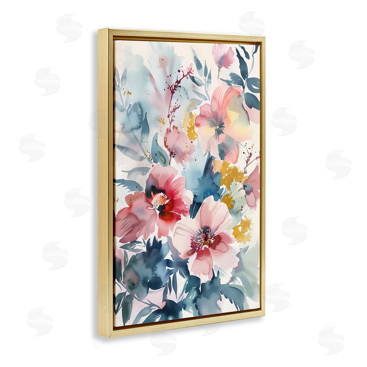 1x Watercolor Floral Bunch Canvas Wall Art Print