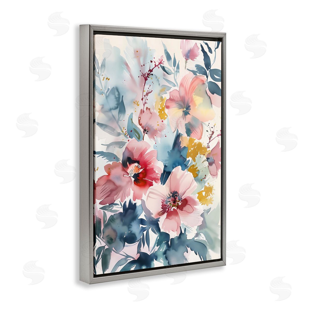 1x Watercolor Floral Bunch Canvas Wall Art Print